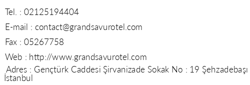Grand Savur Hotel telefon numaralar, faks, e-mail, posta adresi ve iletiim bilgileri